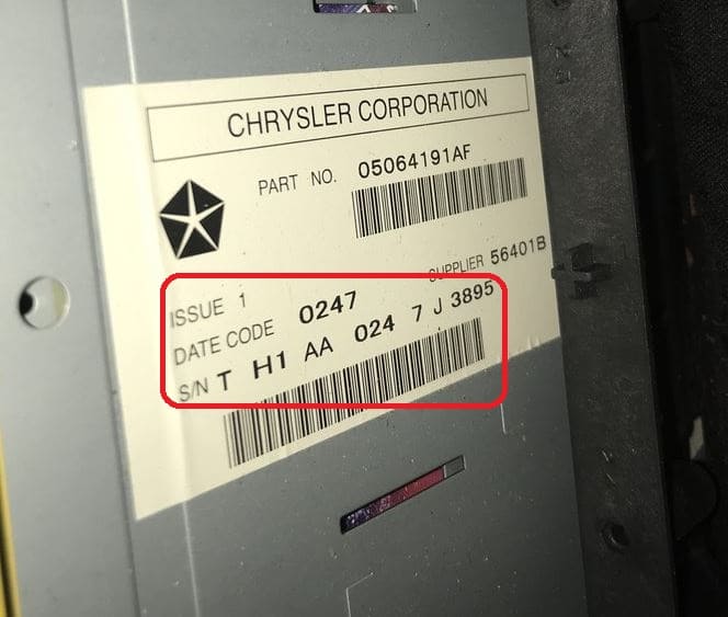Chrysler RET Alpine anti theft unlock using serial number